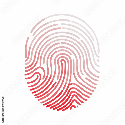 Unique Identity Detailed Red Fingerprint Impression for Security and Recognition