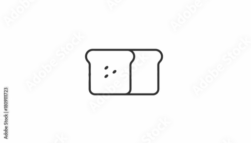 Minimalist toast slices icon, a clean vector graphic for food and nutrition concepts