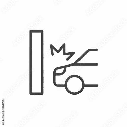 Car Crash Icon Accident Illustration, Vehicle Collision Outline