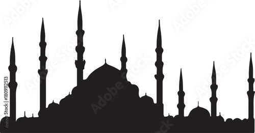 silhouette of a mosque