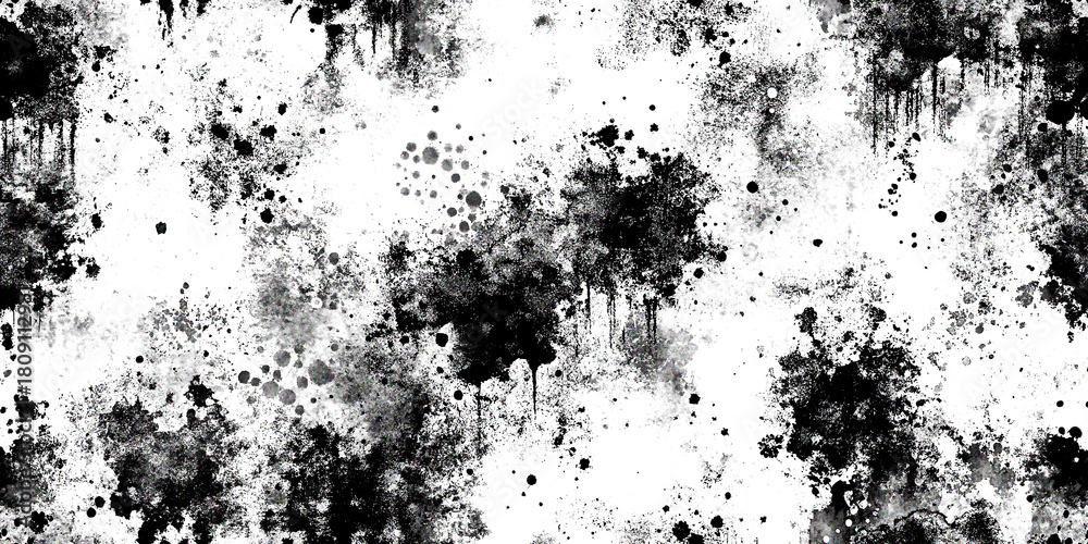 Fototapeta premium Black and white abstract grunge watercolor design
