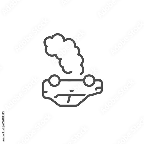 Car Crash Icon Accident Illustration with Smoke