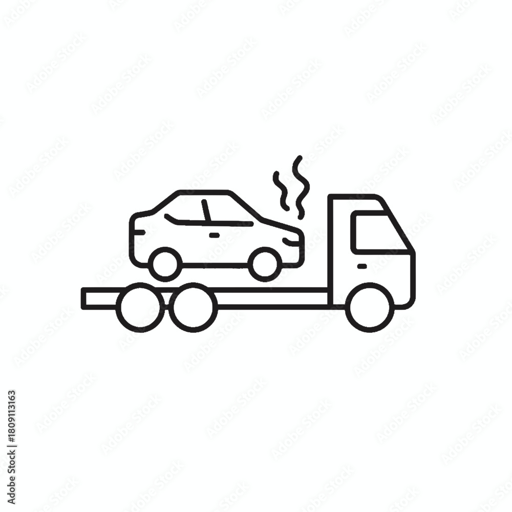 Fototapeta premium Tow Truck Icon Car Recovery and Roadside Assistance Symbol