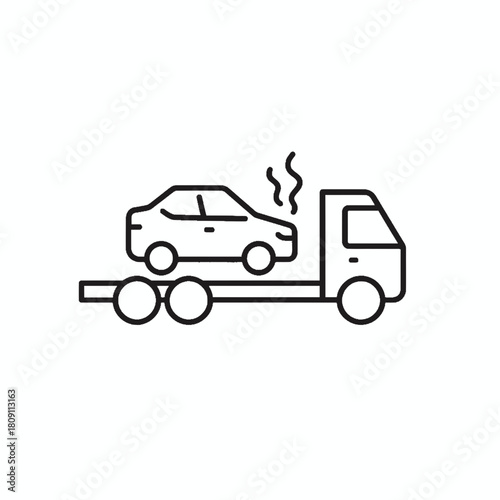 Tow Truck Icon Car Recovery and Roadside Assistance Symbol