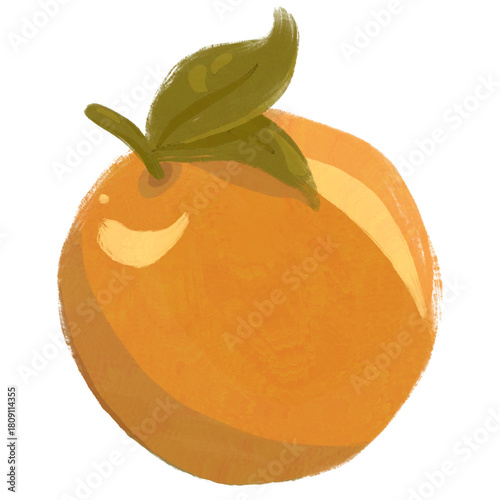 An orange illustration Drawn with Pastel Crayon