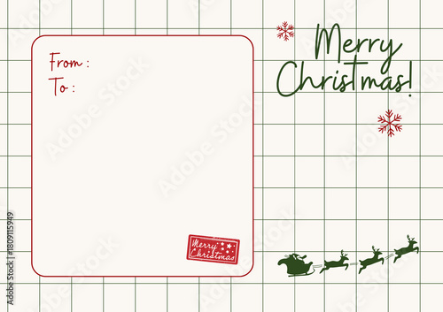 Merry christmas greeting card with holly