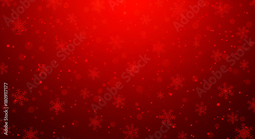 Abstract red background with snowflakes