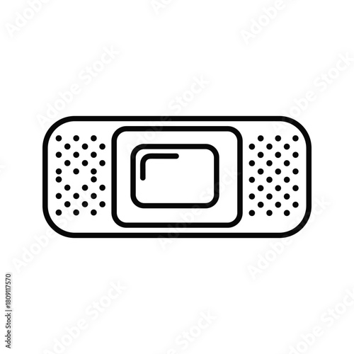 Adhesive bandage medical plaster for wound care and first aid line art icon