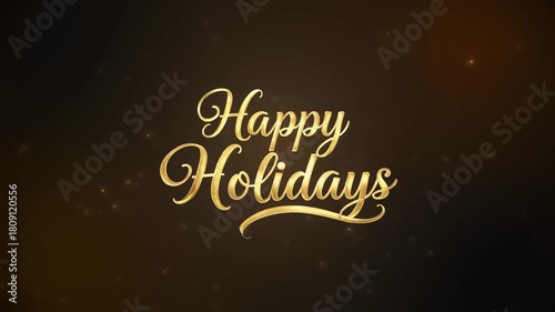 Happy holidays animated text