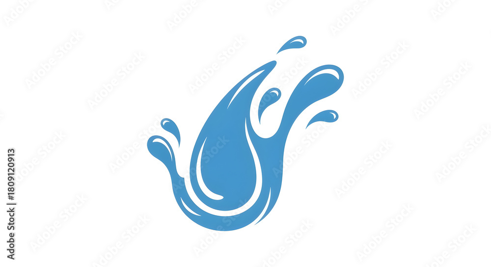 Fototapeta premium A blue liquid splash with dynamic movement and flowing shapes creating an abstract visual effect