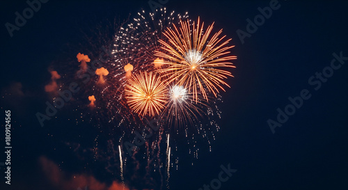 Fireworks display with transparent background