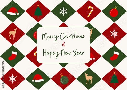 christmas seamless pattern, christmas card, greeting card, merry christmas and happy new year