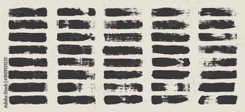 Grunge brush strokes, lines, ink smudges, hand-drawn scribble shapes. Handmade sketchy marks, acrylic stains, charcoal streaks. Paint textures, dry brush effect. Marker underline. Vector illustration