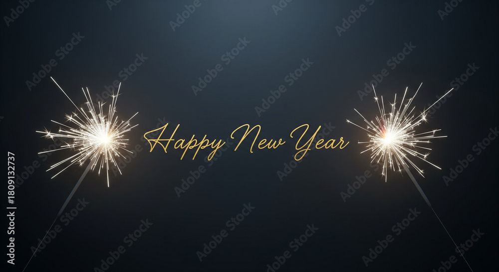 Fototapeta premium Sparklers celebrating new year