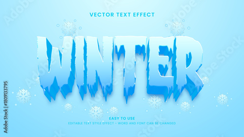winter editable text effect 3d
