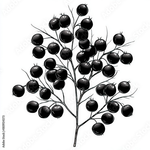 Nice Berry bush silhouette