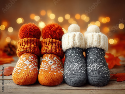 cozy feet in front of a fir...