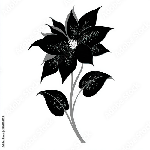 Beautiful Poinsettia plant silhouette