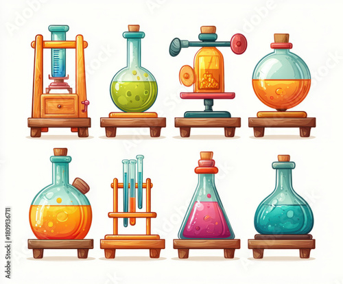 Science equipment isolated ...