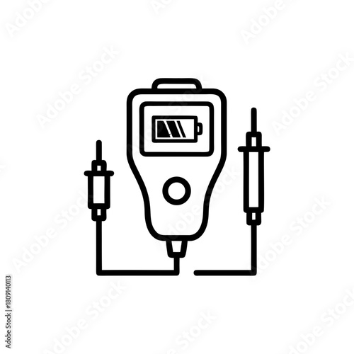 Battery tester for automotive electrical systems in a minimalist design  