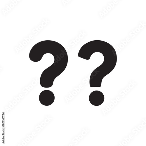 Doubt Confusion Inquiry Black Vector Icon