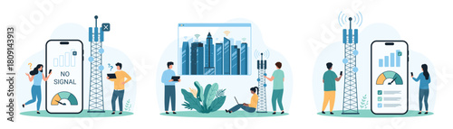 Tiny people cartoon vector illustration