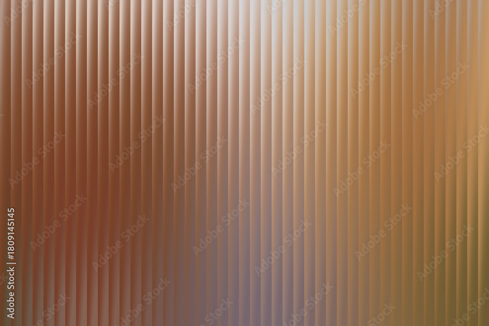 Obraz premium Textured Vertical Ribbed Glass Surface with Warm Light Reflections.