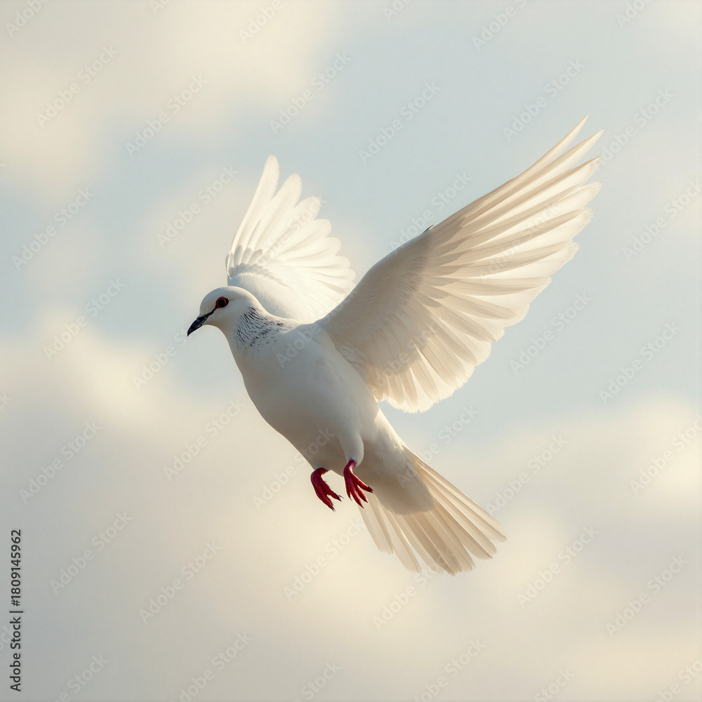 Obraz premium white dove in flight