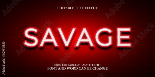 Easy to Edit Neon Text Effect on Dark Brick Background