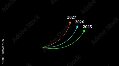 Artificial intelligence growth concept with digital icons and upward arrows on tablet screen, symbolizing innovation, business technology development, motion video