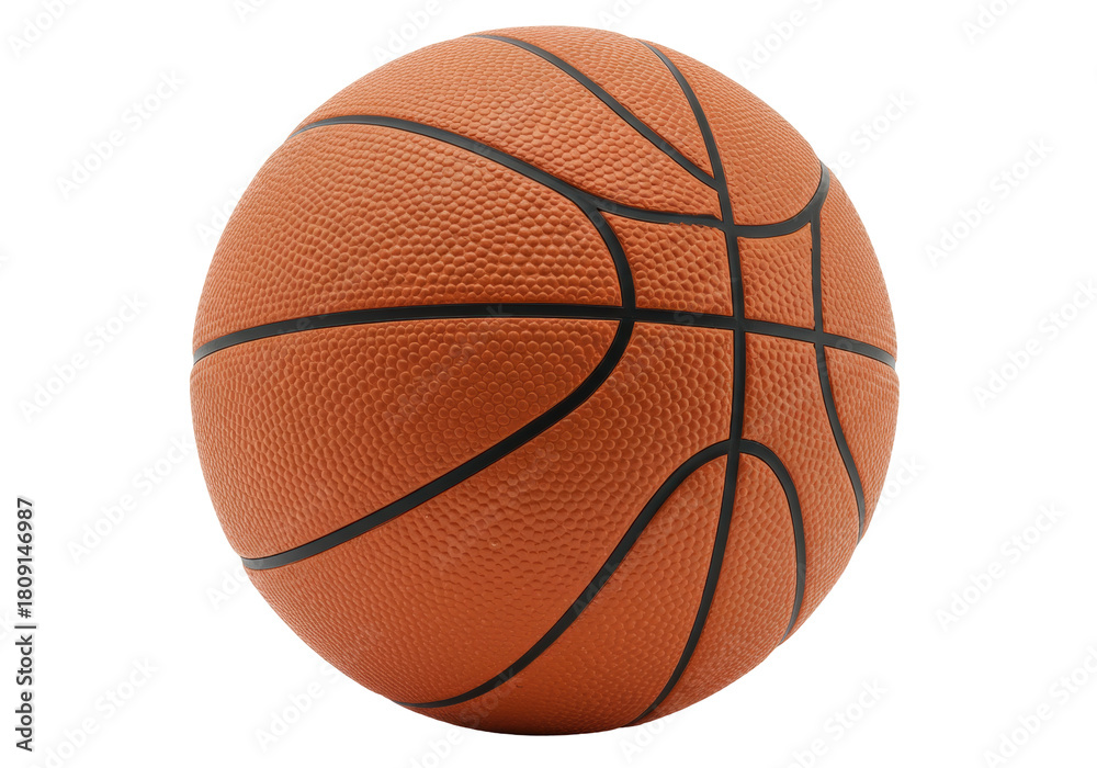 Fototapeta premium Isolated Orange-Colored Basketball Ready For Sports Action, Games, Dribbling, and Team Play