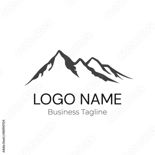 Logo Mountain Nature Vector Illustration Design Template