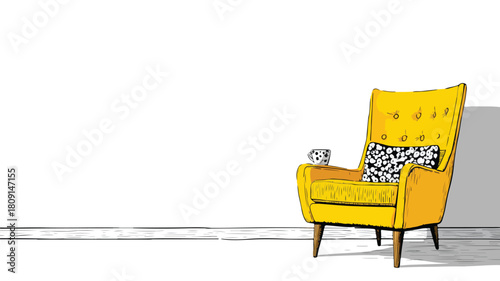 Modern Yellow Chair with Stylish Pattern for Interior Design Inspiration