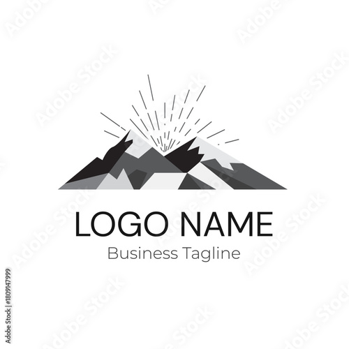 Logo Mountain Nature Vector Illustration Design Template