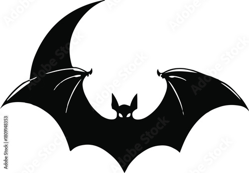  Single continuous line bat silhouette merging into a crescent moon — symbol of mystery and night harmony. 1.