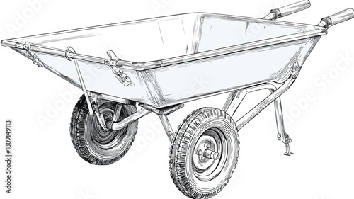 Professional Barrow Vector with Outline on White Background for Graphic Designers