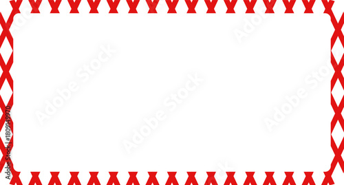 Candy cane christmas frame with blank space. Christmas border frame. Merry Christmas Candy cane rectangle frame card elements decoration. New Year picture frame ribbon. Xmas striped border