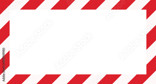 Candy cane christmas frame with blank space. Christmas border frame. Merry Christmas Candy cane rectangle frame card elements decoration. New Year picture frame ribbon. Xmas striped border