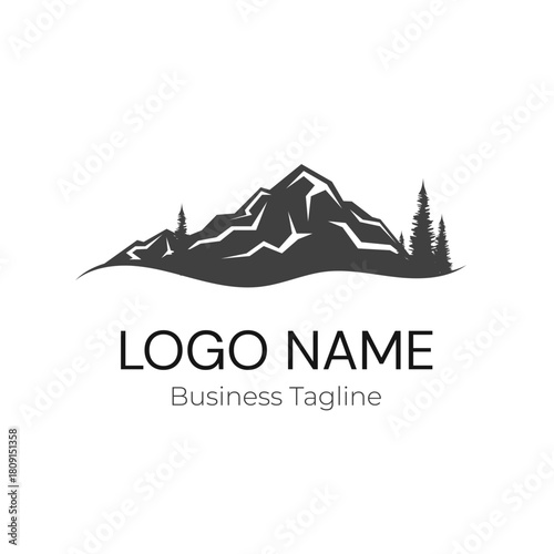 Logo Mountain Nature Vector Illustration Design Template