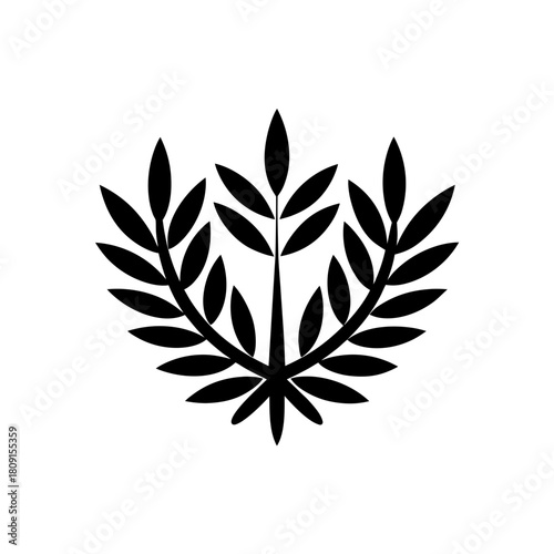 Stylized botanical emblem icon, representing growth and peace