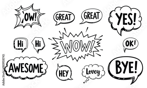 Comic Speech Bubble Pack Doodles