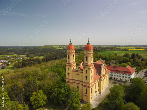 Old city of Ellwangen an der Jagst, Main church, Germany.