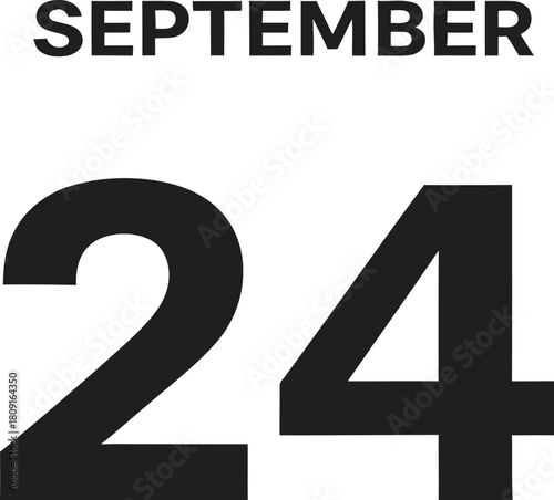 Illustration of the date september 24th, perfect for calendars, reminders, or specific event announcements