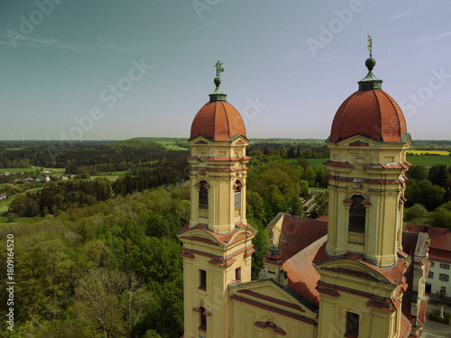 Old city of Ellwangen an der Jagst, Main church, Germany.