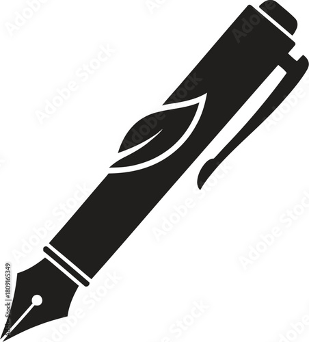 Eco pen vector illustration of a eco pen eco pen with leaf environmentally friendly pen vector graphic