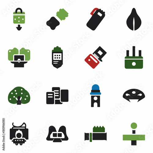 Lifestyle icon set. Containing healthy lifestyle, diet, exercise, sleep, relationships, running, routine, self-care, culture and hobbies icons. Solid icon collection.