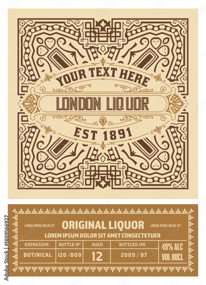 Obraz premium Whiskey label with old frames 