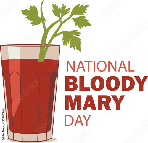 Celebrating National Bloody Mary Day with a Delicious Cocktail Illustration