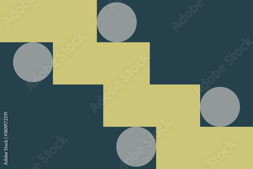 Muted geometric abstract vector — steps and circles — soothing decorative digital wallpaper (for decorative digital use only)