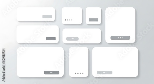 Minimalist UI Elements on Gray Background user interface white r